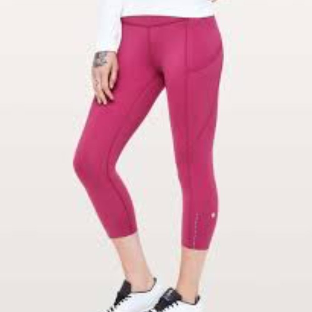 Lululemon Fast & Free Crop II Legging Star Ruby size 4